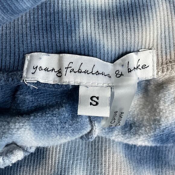 Young Fabulous & Broke Groove Joggers Pants White Blue Tie Dye Size Small - Picture 6 of 9